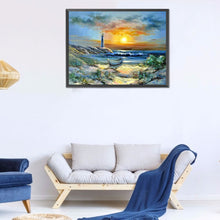 Load image into Gallery viewer, Seaside Lighthouse Sunset 40*30CM (canvans) Full Round Drill Diamond Painting
