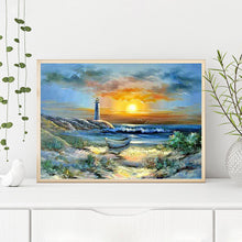 Load image into Gallery viewer, Seaside Lighthouse Sunset 40*30CM (canvans) Full Round Drill Diamond Painting
