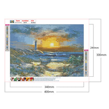 Load image into Gallery viewer, Seaside Lighthouse Sunset 40*30CM (canvans) Full Round Drill Diamond Painting
