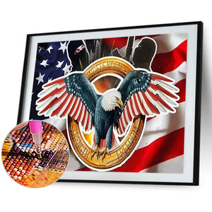 Flag Eagle 40*30CM (canvans) Full Round Drill Diamond Painting