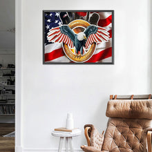 Load image into Gallery viewer, Flag Eagle 40*30CM (canvans) Full Round Drill Diamond Painting
