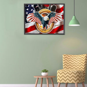 Flag Eagle 40*30CM (canvans) Full Round Drill Diamond Painting