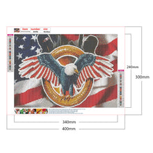 Load image into Gallery viewer, Flag Eagle 40*30CM (canvans) Full Round Drill Diamond Painting
