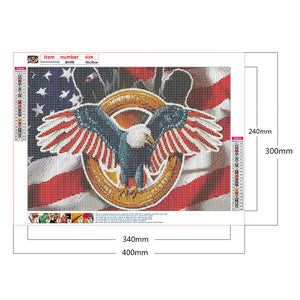 Flag Eagle 40*30CM (canvans) Full Round Drill Diamond Painting