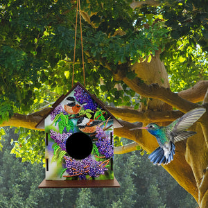 Hanging Bird House DIY Diamond Painting Wooden Bird Nest Hut Cage (NW01)