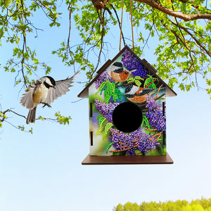 Hanging Bird House DIY Diamond Painting Wooden Bird Nest Hut Cage (NW01)