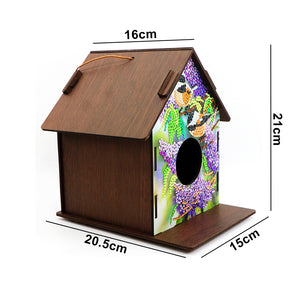 Hanging Bird House DIY Diamond Painting Wooden Bird Nest Hut Cage (NW01)