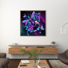 Load image into Gallery viewer, Bee On Purple Flower 40*40CM (canvans) Full Round Drill Diamond Painting
