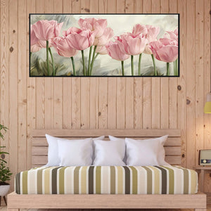 Pink Tulips 80*40CM (canvans) Full Square Drill Diamond Painting