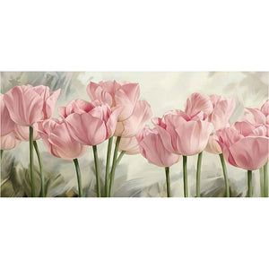 Pink Tulips 80*40CM (canvans) Full Square Drill Diamond Painting