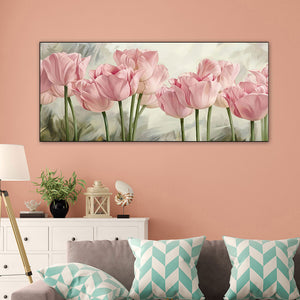 Pink Tulips 80*40CM (canvans) Full Square Drill Diamond Painting