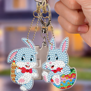 5pcs Diamond Painting Keyring Kits DIY Rabbit Keychain Bag Pendant (YSK098)