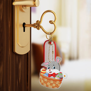 5pcs Diamond Painting Keyring Kits DIY Rabbit Keychain Bag Pendant (YSK098)