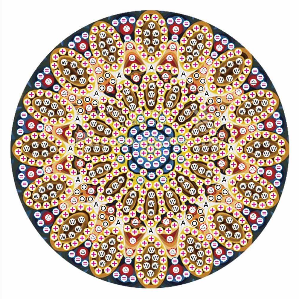 5D DIY Diamond Painting Mandala Wooden Round Coaster Cup Cushion (AA1058-2)