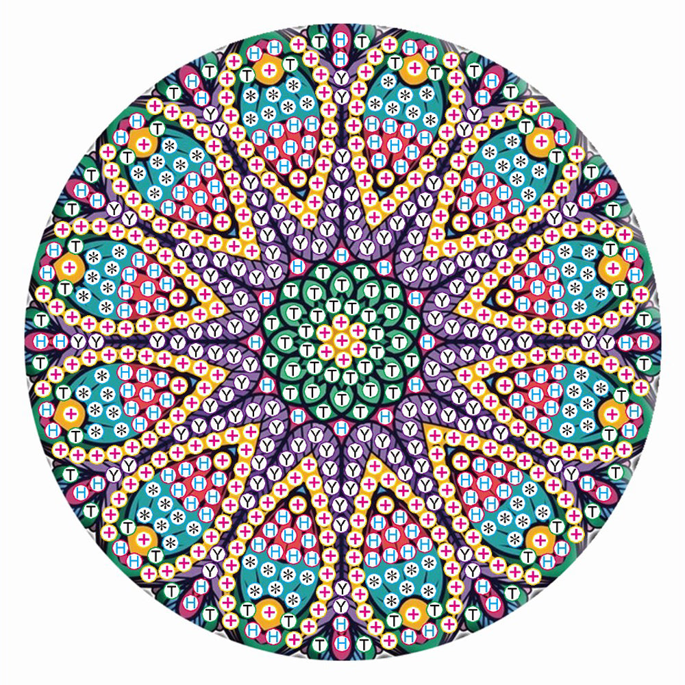 5D DIY Diamond Painting Mandala Wooden Round Coaster Cup Cushion (AA1058-3)