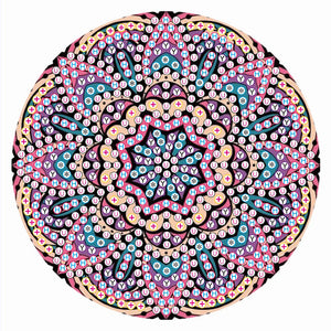 5D DIY Diamond Painting Mandala Wooden Round Coaster Cup Cushion (AA1058-5)