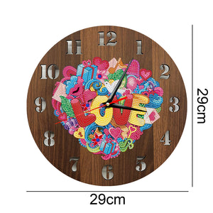 DIY Diamond Painting Love Wood Clock DIY Wall Art Crafts Mosaic (ZB602)
