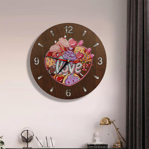DIY Diamond Painting Love Wood Clock DIY Wall Art Crafts Mosaic (ZB603)