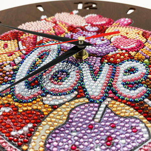 DIY Diamond Painting Love Wood Clock DIY Wall Art Crafts Mosaic (ZB603)