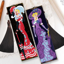 Load image into Gallery viewer, 2pcs DIY Diamond Painting Leather Bookmark Lady Mosaic Craft Art (FQY059)
