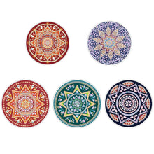 Load image into Gallery viewer, 5pcs DIY Diamond Painting Coaster Mandala Drink Cup Cushion Non-slip Pad
