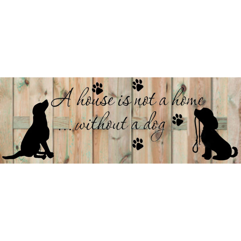 Puppy Calligraphy 80x30CM(canvas) Full Square Drill Diamond Painting