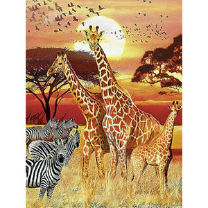 Savanna Giraffe 40*50CM(canvans) Full Round Drill Diamond Painting