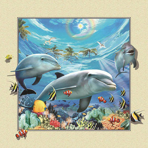 Dolphin Stepping Out Of Frame 30*30CM(canvans) Full Square Drill Diamond Painting