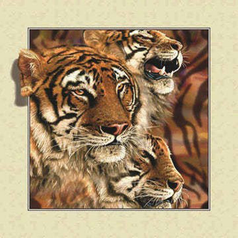 Tiger Stepping Out Of Frame 30*30CM(canvans) Full Square Drill Diamond Painting