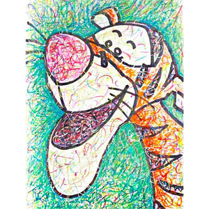 Color Lead Painting Disney Tigger 30*40CM(canvans) Full Round Drill Diamond Painting