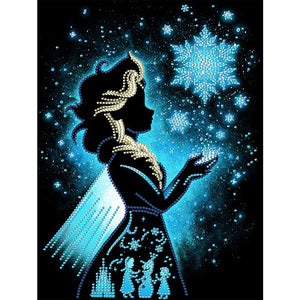 Disney Princess Silhouette 30*40CM(canvans) Partial Special-Shaped Drill Diamond Painting