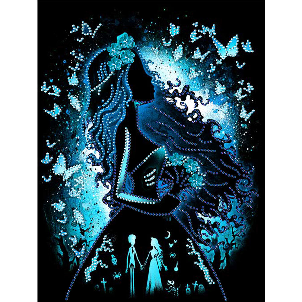 Disney Princess Silhouette 30*40CM(canvans) Partial Special-Shaped Drill Diamond Painting