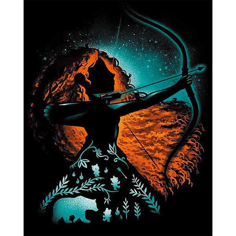 Brave - Merida Silhouette 40*50CM(canvans) Full Square Drill Diamond Painting