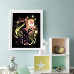 Disney Silhouette Rapunzel Le Pei 40x50cm(canvas) Full Round Drill Diamond Painting