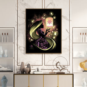 Disney Silhouette Rapunzel Le Pei 40x50cm(canvas) Full Round Drill Diamond Painting