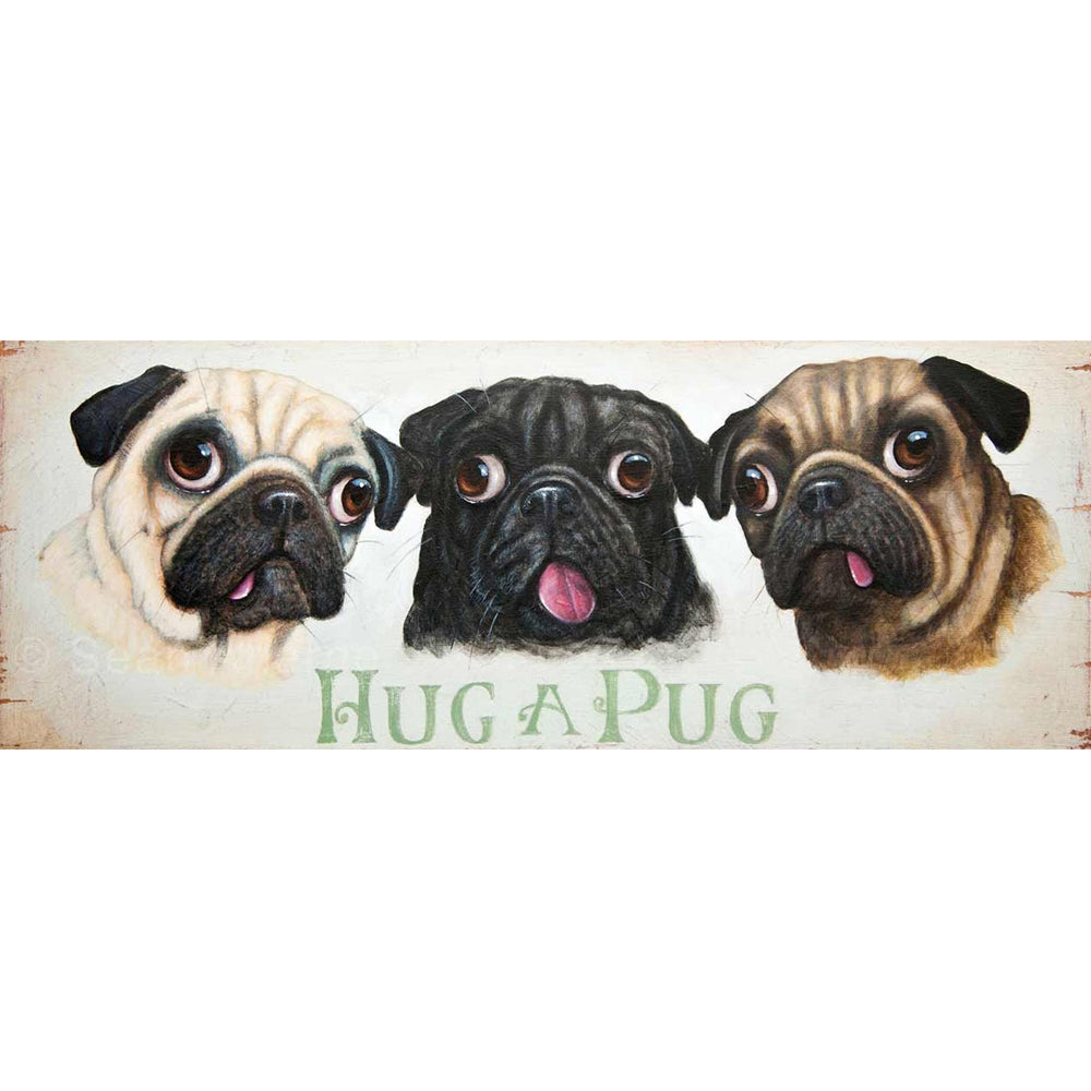 Three Pug Puppies 80x30cm(canvas) Full Square Drill Diamond Painting