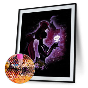 Disney Princess Silhouette 50x60cm(canvas) Full Round Drill Diamond Painting