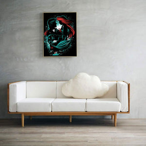 Mermaid Princess And Prince Charming Silhouette 50x60cm(canvas) Full Square Drill Diamond Painting