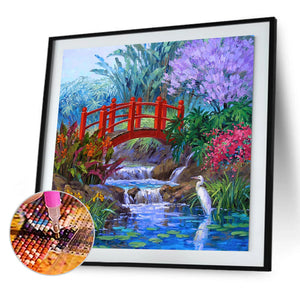 Bridge Over The Stream 35x35cm(canvas) Full Square Drill Diamond Painting