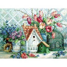 Load image into Gallery viewer, Tulips And Cottage 45x35cm(canvas) Full Square Drill Diamond Painting
