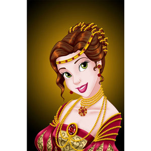 Princess Belle 30x50cm(canvas) Full Round Drill Diamond Painting