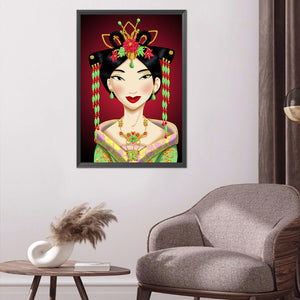 Hua Mulan 30x50cm(canvas) Full Round Drill Diamond Painting