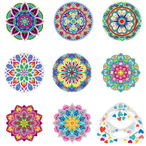 DIY Acrylic Diamond Coaster Set Mandala Style (8 Piece Set 1 Rack) (BD101)