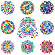 Load image into Gallery viewer, DIY Acrylic Diamond Coaster Set Mandala Style (8 Piece Set 1 Rack) (BD101)
