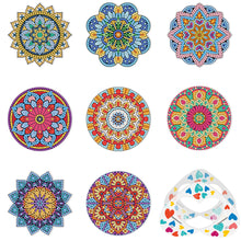 Load image into Gallery viewer, DIY Acrylic Diamond Coaster Set Mandala Style (8 Piece Set 1 Rack) (BD102)
