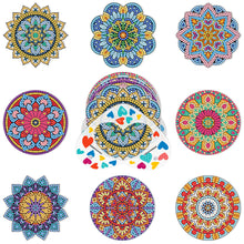 Load image into Gallery viewer, DIY Acrylic Diamond Coaster Set Mandala Style (8 Piece Set 1 Rack) (BD102)
