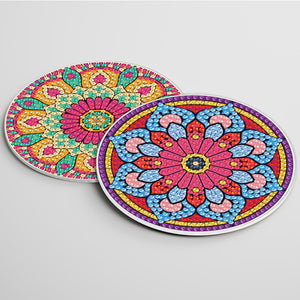 DIY Acrylic Diamond Coaster Set Mandala Style (8 Piece Set 1 Rack) (BD102)