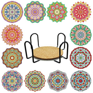 DIY Acrylic Diamond Coaster Set Mandala Style (12 Piece Set 1 Rack) (BD204)