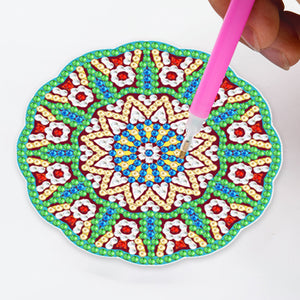 DIY Acrylic Diamond Coaster Set Mandala Style (12 Piece Set 1 Rack) (BD204)