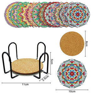 DIY Acrylic Diamond Coaster Set Mandala Style (12 Piece Set 1 Rack) (BD204)